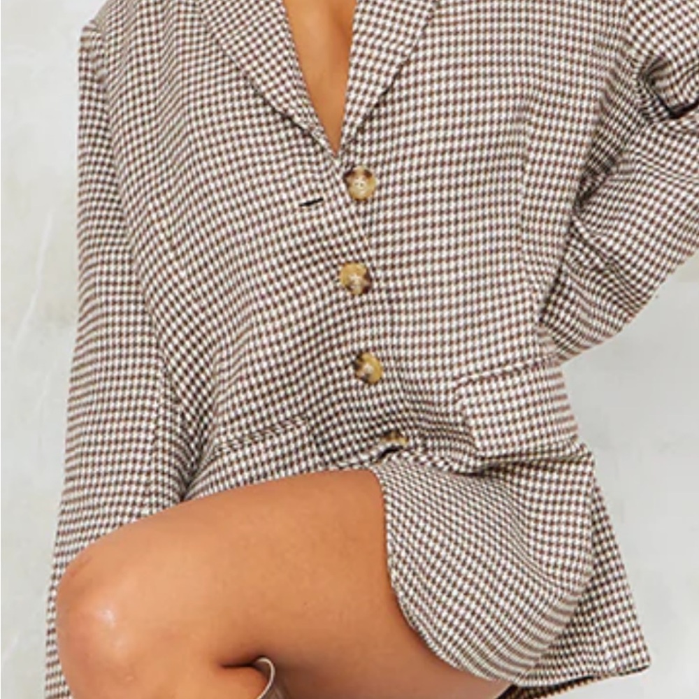 H&M Tan Long Sleeve Button Down Shirt